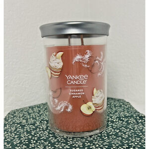Yankee Candle SUGARED‎ CINNAMON APPLE Large 2 wick Tumbler 20oz New Housewarmer